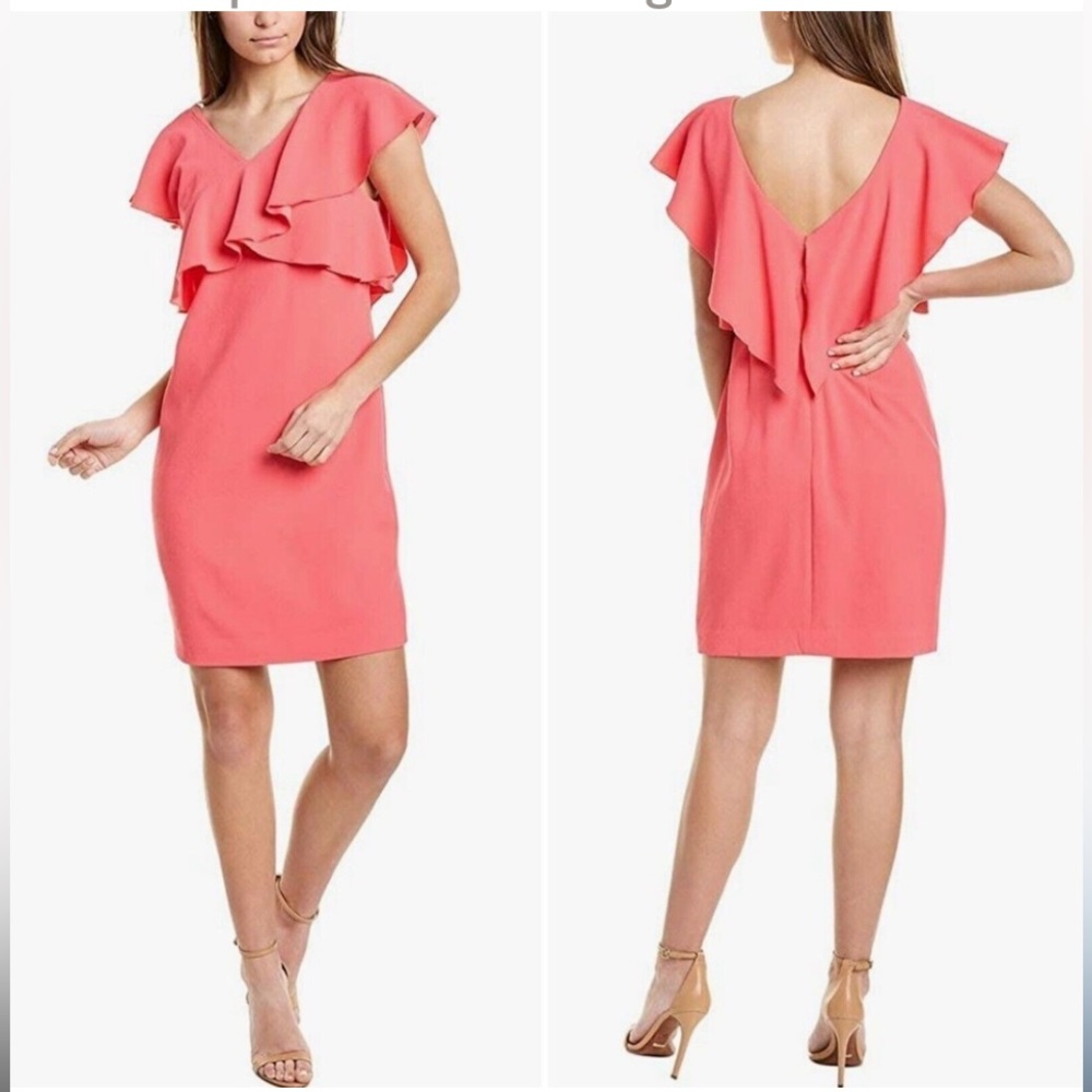 TRINA TURK Cameron
V-Neck‎ Flounce Dress Lilac Size 6 NWT
